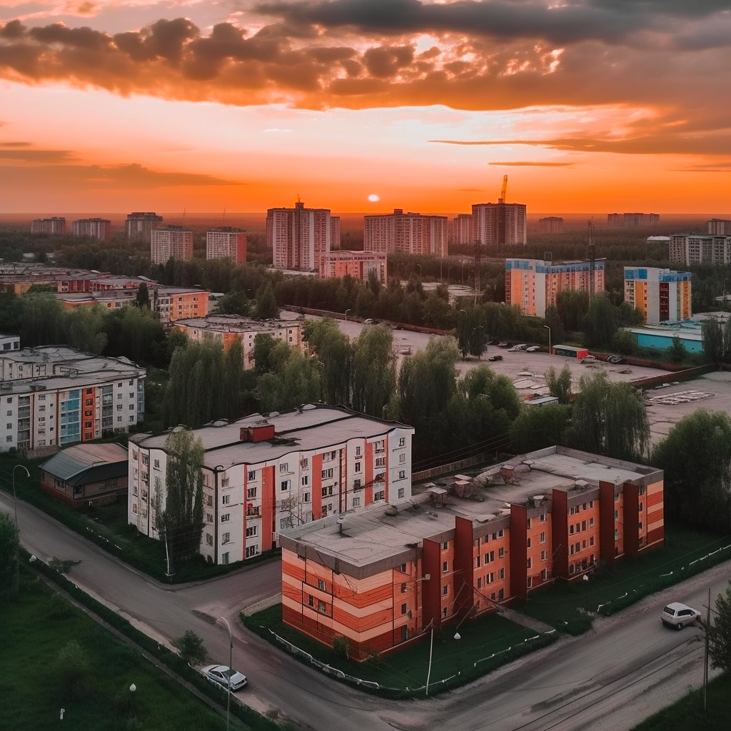 Нейронный Ангарск вечером